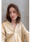 大人かわいい前髪セシルカットココアブラウンフリンジウェーブ