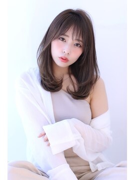 オーロ 緑地公園店(ORO) ネイビーカラーの大人かわいいブランジュ小顔くびれセミディ