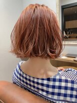 ロット 横浜(lot)&nbsp;デジタルパーマ×ボブ×アプリコットオレンジ[横浜駅]