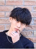 ソフトツイストパーマ刈り上げツーブロショートマッシュパーマ