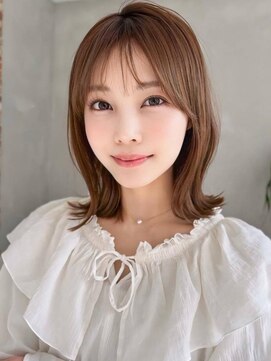 アグヘアー アウラ 堺東店(Agu hair aura) 《Agu hair》シースルー鎖骨ミディ×numberA.ベースケアミルク