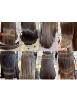 ダメージに優しく、1本1本の毛先がサラサラなびく仕上がり☆ 気になるクセや広がりがまとまりのある美髪に