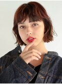 イメチェン/ホワイトブロンド/外ハネボブ/ワイドバング/表参道