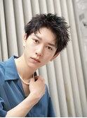 刈り上げアップバングビジネスヘアスパイキーショート