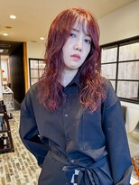 アンドファインヘアービューティー(AND FINE hair beauty) グランジパーマ×ワインレッドカラー