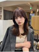 くびれヘア/くびれ巻き/ミディアムレイヤー/顔周りカット
