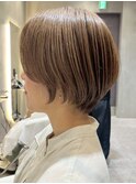 表参道髪質改善白髪ぼかし髪質改善ミディアムボブグレージュ40代