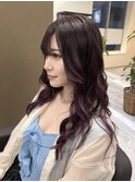 艶感パープル／ロングレイヤー／透明感カラー