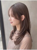 秋カラーブリーチなしハッシュカット韓国レイヤーロングp川口