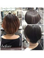 トルネード(TORNADO)&nbsp;外国人風ボブ ハイライトグラデーション グレージュ　暗髪