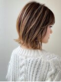 小顔ショートボブ丸み前下がり[大人可愛い 20代 30代 40代]