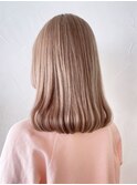 ミルクティーベージュ_グレージュカラーボブウルフ_ba417661