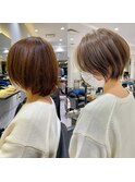 30代/40代/50代・絶壁解消・小顔前下がりショートボブ【中村】