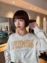 サンド 鹿児島中央(sand)&nbsp;黒髪/グレーベージュ/レイヤーロング/前髪パーマ[鹿児島中央駅]