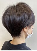 20代30代大人可愛い小顔ボブ前下がりショートハイライト