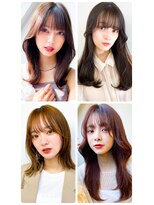 美容室フルール&nbsp;20代30代大人可愛い髪質改善小顔艶感ミディミルクティーベージュ