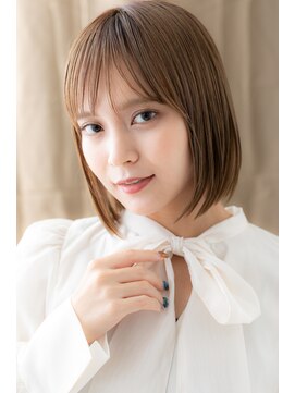 カバーヘアアンドスパ ブリス 浦和(COVER HAIR&SPA bliss) シルキーベージュ前下がり切りっぱなしボブZ浦和20代30代40代