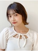 前髪 ネビージュ ボブルフ 黒髪 ワンレン 小顔 "