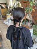 タイト系ツインテール編みおろしアレンジ