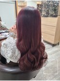 ブリーチなしピンクブラウン
