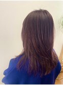 大人可愛い暖色系カラーナチュラルくびれヘアレイヤーカット