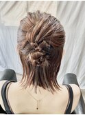 大人ボブハーフアップヘアアレンジ20代30代