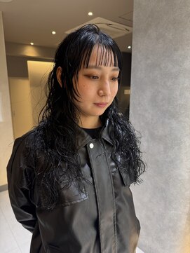 サンド 池袋 2nd(sand) パツっと前髪ロングレイヤーパーマ