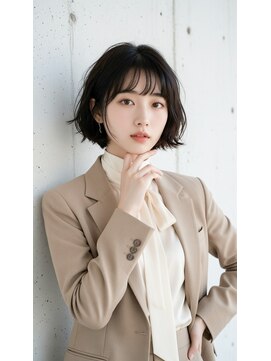 コートフィールエー(CO_T feel.a) シースルーバング×大人可愛いニュアンスボブ