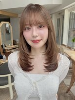 バイオレット 表参道店(Violet)&nbsp;ミディアムレイヤーカットラベンダーベージュ顔周りカットTK-70