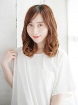 ナル 白山神社参道通り店(nalu)&nbsp;長め前髪のミックスカールスタイル