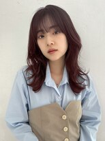 ジョエミバイアンアミ(joemi by Un ami) Unami　韓国くびれミディアムシースルーバング　髪質改善カラー
