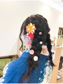 ツインあみ下ろしダウンスタイル