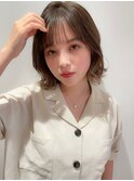 似合わせイメチェンハッシュカットフルバングレッドブラウンボブ