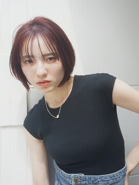 キユ(qiyu) 大人可愛いナチュラルショート/ピンクブラウン/小顔カット