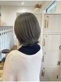 透明感アッシュグレージュ
