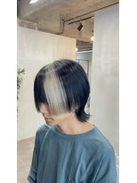 セシルヘアー なんば店(Cecil hair)&nbsp;セクションカラー/ボブウルフ/ホワイトベージュ/儀間