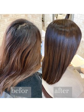 ヴィアスヘアー(vias hair) ロングリタッチの白髪染め