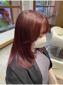ブリーチなしレッドカラー