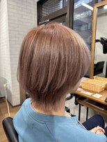 ビスイル 秋葉原店(Vis ill) ダブルカラーケアブリーチベージュピンクボブミニウルフリタッチ