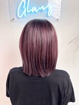 グランツ(GLANZ) 透明感ワインレッド×大人ストレートボブ