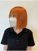 ボブ×ビビッドオレンジの個性派カラー【高岩美季】