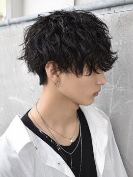 ネハス ナガオカ(nehus.nagaoka) パーマ/サーフカール/スパイキーショート/ブルーブラック