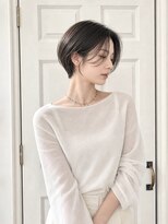 アロマ ヘアー ルーム 新宿3号店(AROMA hair room) ショートボブ/ハンサムショート/グレージュ/センターパート/新宿