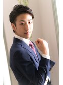 ツーブロックワイルドアップバングサイドパートショートレイヤー