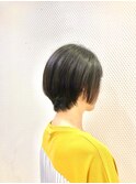 丸み小顔ショートボブ/ショート/暗めカラー/30代40代50代60代