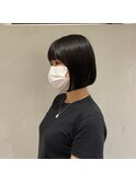 ぱつっとボブ/黒髪/ミニボブ/切りっぱなし/10代20代30代