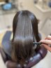 【Fujii指名・再来限定】（髪質改善/前髪縮毛矯正+カラーエステ+カット） 
