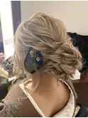 ルーズシニヨン 卒業式 成人式 結婚式 2次会 ヘアセット 新宿