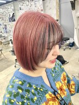 オタクヘア 渋谷(OTAKU HAIR) ピンク×ブラックカラー[黒髪 グレーベージュ レイヤーロング]