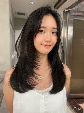 サイン 表参道(SIGN) 韓国ヘアグレージュカラーブリーチ無し髪質改善イヤリングカラー